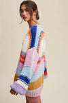 Hand Knit Multi Striped Cardigan - KOKOTETE