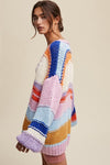 Hand Knit Multi Striped Cardigan - KOKOTETE