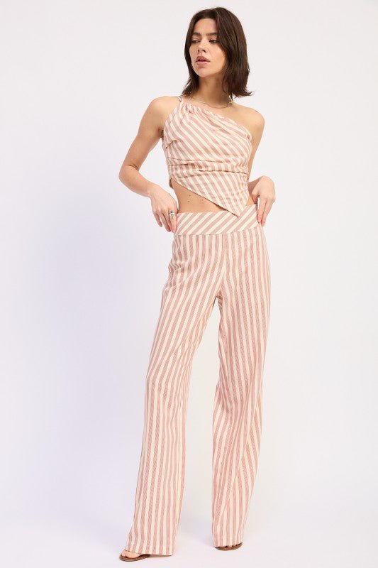 HIGH WAIST PINSTRIPE TROUSER - KOKOTETE