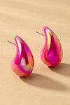 hollow puffy color coating teardrop earrings - KOKOTETE