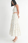 IPA2228S FLORAL TIERED MAXI SKIRT - KOKOTETE