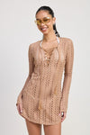 LACE UP COVER UP DRESS - KOKOTETE