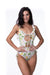 LEMON PRINT RUFFLE TRIM ONE PIECE SWIMSUIT - KOKOTETE