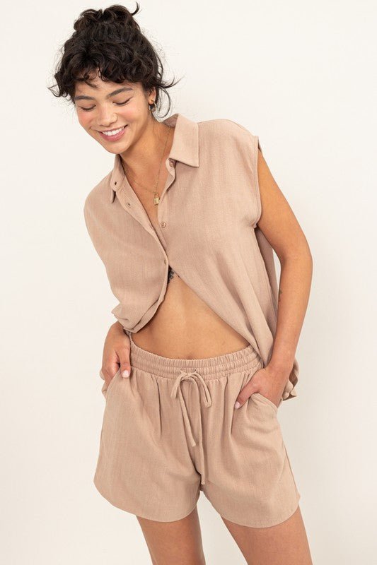 Linen Shirt and Shorts Set - KOKOTETE