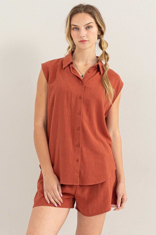 Linen Shirt and Shorts Set - KOKOTETE