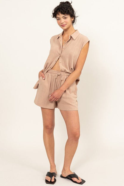 Linen Shirt and Shorts Set - KOKOTETE