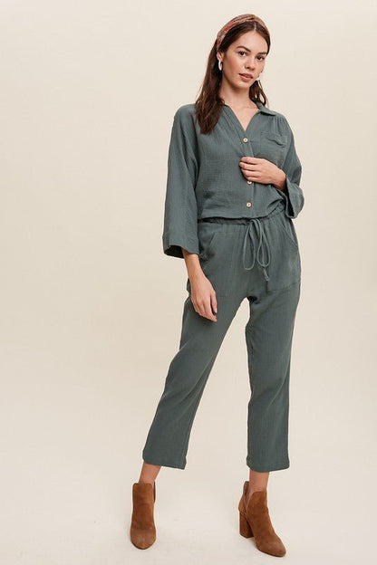 Long Sleeve Button Down and Long Pants Sets - KOKOTETE