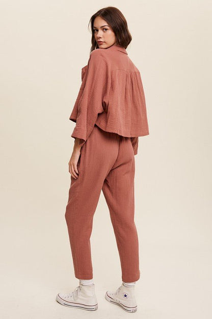 Long Sleeve Button Down and Long Pants Sets - KOKOTETE