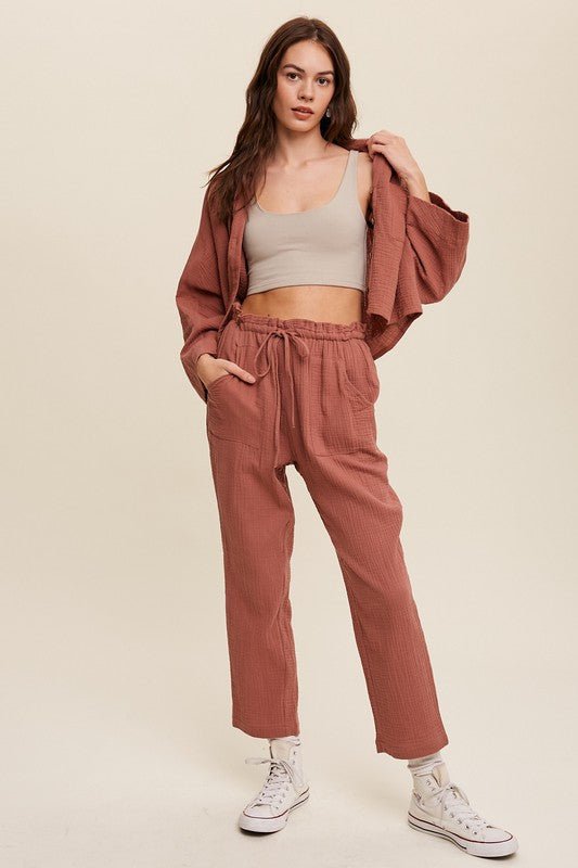 Long Sleeve Button Down and Long Pants Sets - KOKOTETE