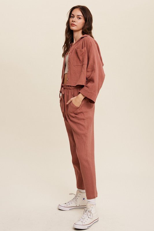 Long Sleeve Button Down and Long Pants Sets - KOKOTETE