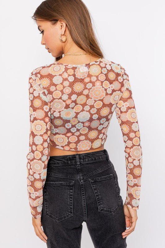 Long Sleeve Merrow Detail Crop Top - KOKOTETE