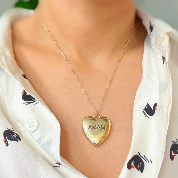 Mama Engraved Heart Pendant Necklace - KOKOTETE