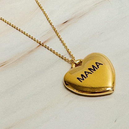 Mama Engraved Heart Pendant Necklace - KOKOTETE