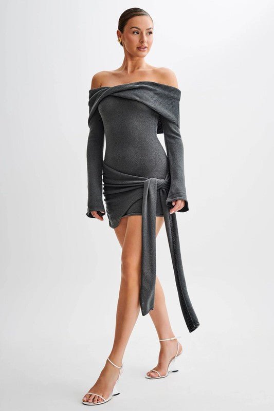 MINI BEGE SUMMER KNIT DRESS - KOKOTETE