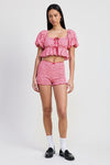 MINI RUFFLE PRINTED SHORTS - KOKOTETE