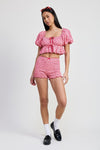 MINI RUFFLE PRINTED SHORTS - KOKOTETE