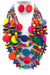 Mix Wooden Beads Layered Statement Necklace Set - KOKOTETE