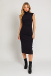 Mock Neck Sweater Midi Dress - KOKOTETE