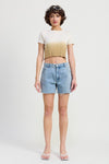 OMBRE CREW NECK CROPPED TOP - KOKOTETE