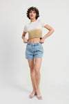 OMBRE CREW NECK CROPPED TOP - KOKOTETE