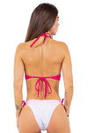 ONE PIECE OMBRE SIDE TIED HALTER NECKLINE SWIMSUIT - KOKOTETE