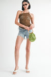 ONE SHOULDER STRAP CROCHET TOP - KOKOTETE