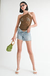 ONE SHOULDER STRAP CROCHET TOP - KOKOTETE