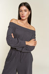 ONE SHOULDER TERRY JUMPSUIT - KOKOTETE