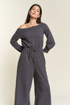 ONE SHOULDER TERRY JUMPSUIT - KOKOTETE