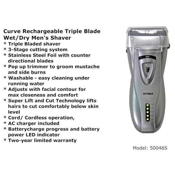 Optimus Cordless Rechargeable LED Shaver - KOKOTETE