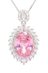 Oversize Pink CZ Pendant Necklace - KOKOTETE