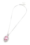 Oversize Pink CZ Pendant Necklace - KOKOTETE