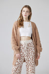 Oversized Pompom Sleeve Cardigan - KOKOTETE