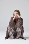 Oversized Pompom Sleeve Cardigan - KOKOTETE