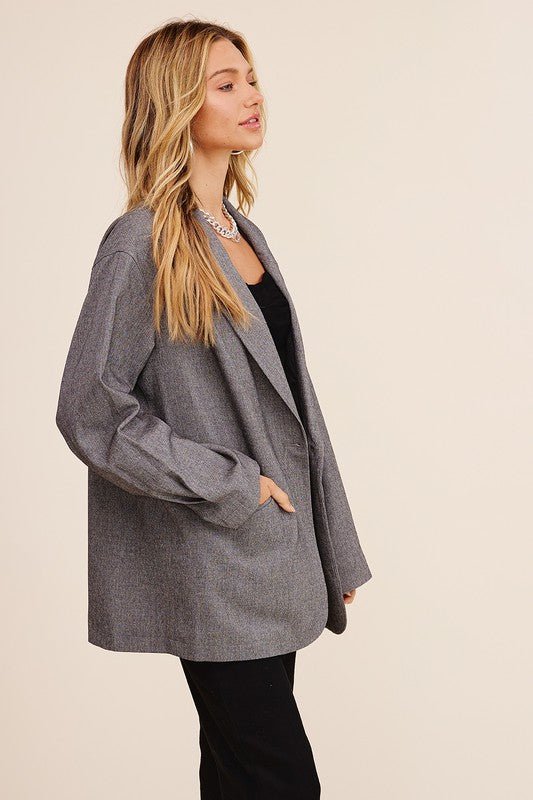 Oversized Solid Blazer - KOKOTETE