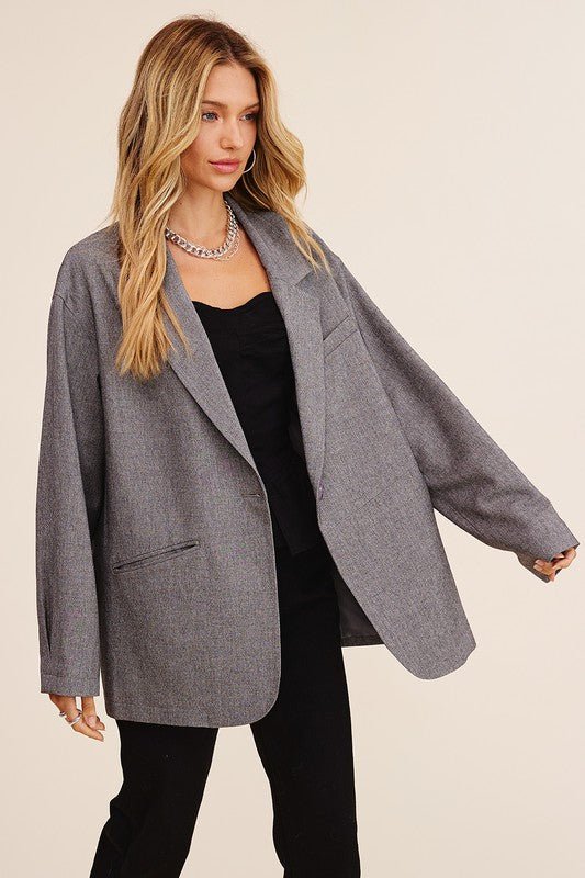 Oversized Solid Blazer - KOKOTETE