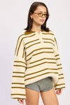 OVERSIZED STRIPE COLLAR SWEATER - KOKOTETE