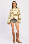 OVERSIZED STRIPE COLLAR SWEATER - KOKOTETE