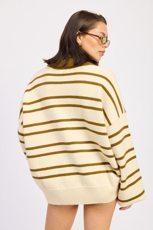 OVERSIZED STRIPE COLLAR SWEATER - KOKOTETE