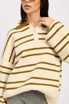 OVERSIZED STRIPE COLLAR SWEATER - KOKOTETE