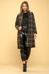 Plaid Coat with Buttons and Pockets - KOKOTETE