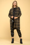 Plaid Coat with Buttons and Pockets - KOKOTETE