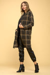 Plaid Coat with Buttons and Pockets - KOKOTETE