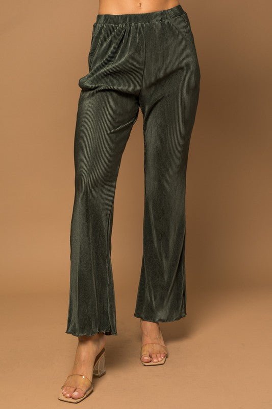 Plisse Fit And Flare Pants - KOKOTETE