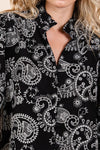 Plus Paisley Eyelet Laced Button - Up Blouse - KOKOTETE