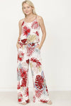 Plus Tropical Spaghetti Strap Jumpsuit - KOKOTETE