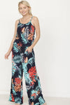 Plus Tropical Spaghetti Strap Jumpsuit - KOKOTETE