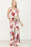 Plus Tropical Spaghetti Strap Jumpsuit - KOKOTETE