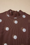 Polka Dot Mesh Long Sleeve Bodysuit - KOKOTETE
