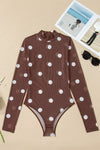 Polka Dot Mesh Long Sleeve Bodysuit - KOKOTETE